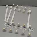 2 Pack Over The Door Hooks(13.8" H) with 10 Wooden Knobs, Over Door Hanger, Heavy Duty No Drill Hanger for Towels, Coats, Hats, Bags in Bathroom, Bedroom, Kitchen, Living Room