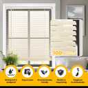 LazBlinds Cordless 1" Vinyl Mini Blinds for Indoor Windows - Light Filtering Horizontal Window Blinds & Shades, 55" W x 64" H, Beige
