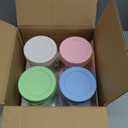 4Pcs Overnight Oats Containers with Lids and Spoons,16oz Glass Meal Prep Jars with Measurement Marks, Leak-Proof Breakfast Food Storage for Yogurt, Cereal, Salad, BPA-Free (4 Colors)