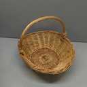 Natural Woven Willow Picnic Basket with Handle - Handcrafted Wicker Storage Basket for Picnic, Shopping, Home Organization, Gifts - Light Brown, Large Capacity, 15.7x13.4x12.5 Inches