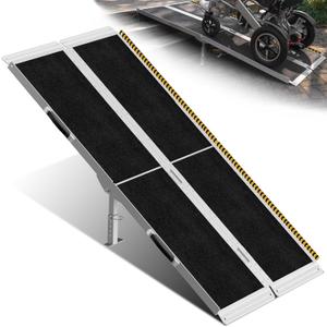 VNN 5ft Wheelchair Ramp with 4 Support Legs, Seamless Portable Aluminum Ramps for Wheelchairs for Home Steps & Stairs, Heavy Duty Non-Slip Mobility Scooter Threshold Ramp, 800lbs Capacity