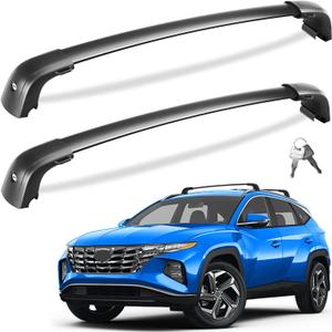 220lbs Lockable Roof Rack Cross Bars Compatible with Hyundai Tucson 2016-2025 SE/SEL/N Line/Limited, Heavy Duty Anti-Theft Aluminum Roof Rails Crossbars Cargo Carrier Bag Black Bike