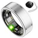 Anarow Fitness Tracker Ring for Women – Smart Ring with Heart Rate, SpO2, Blood Pressure, Sleep Monitoring, Step & Calorie Counter, 5ATM Waterproof, No Subscription Fee (Silver, 8)