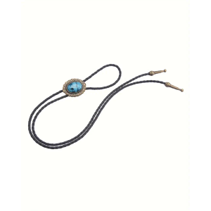 Native American Bolo Tie Cowboy Hat Rodeo Cowboy Leather Necktie Western Necklace Western Jewelry for Men Women (Blue)