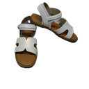 SM NEW YORK WHITE SANDALS KIDS, SIZE 4