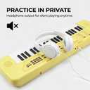 RockJam 49 Key Keyboard Piano, Portable Electronic Music Keyboard with Speakers, USB-C Power or Battery Operation, Headphone Input, 200 Tones, 200 Rhythms, Note Stickers & Lessons, Compact