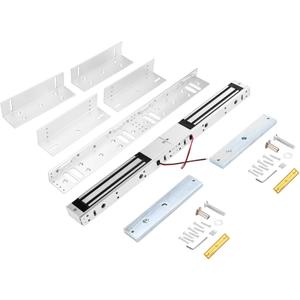 Double Door Mag Lock 280KG / 600 LBS of Magnetic Holdings Force Electromagnetic Commercial Lock 12V, LED Indicator When Closed NO/NC Options,for Access Control System with Z and L Bracket