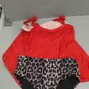 SUUKSESS Women Ruffle High Waisted Tankini Swimsuit Tummy Control Bathing Suit (Large)