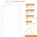 Drying Rack Clothing, 3-Tier Clothes Drying Rack Foldable, Antirust Laundry Drying Rack Collapsible Use for Indoor & Outdoor, 11.8" D x 34.6" W x 35.4" H, White