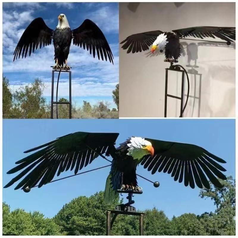 Garden Rocker Stake Eagle, Lifelike Garden Art Bird, Flapping Wings Rocker Stake Eagle Outdoor Garden Patio Decoration for Garden Patio Lawn Yard Decoration