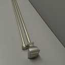 Amazon Basics 1" Curtain Rod for Windows with Square Finials, Adjustable, 72" to 144", Nickel Finish