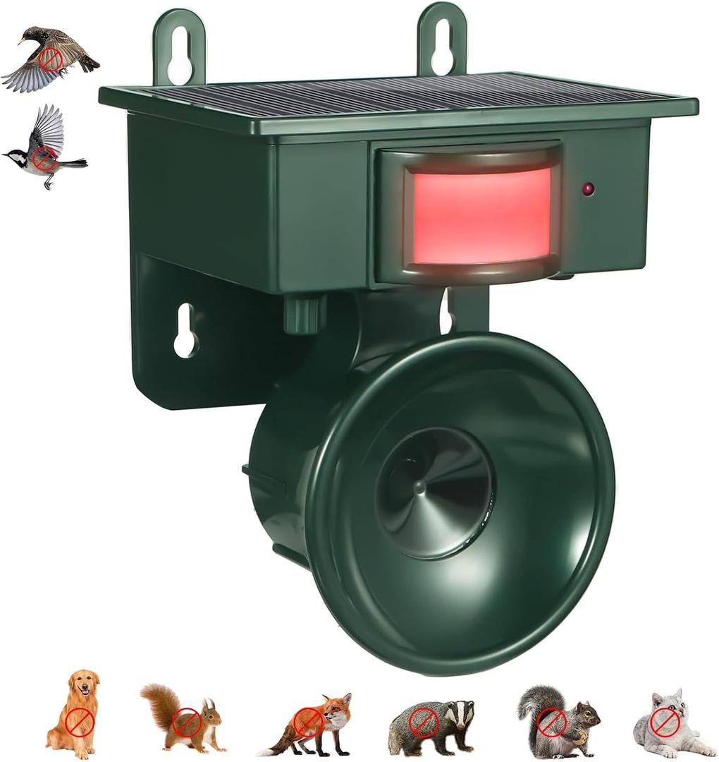 2026 New Ultrasonic Bird Repeller Outdoor,Woodpecker Deterrent for House,Bird Repellent Solar-Powered Bird Deterrent Device,Weatherproof Pigeon Repellent to Keep Birds Away Balcony Porch Patio Yard