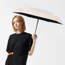ESUFEIR Mini Sun Umbrella for Purse With Case, Small Compact UV Umbrella Travel Essentials, Lightweight Portable Parasol Windproof for Women Men Kids (Beige)
