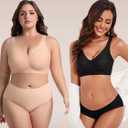 habibee Push Up Bras for Women Plus Size Wireless Full Coverage Bra for Large Breast, Seamless Everyday Bralette  Large