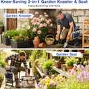 Garden Kneeler and Seat, Extra Wide Thick EVA Pad, Heavy Duty Foldable Garden Bench Holds 350lbs, Ergonomic Kneeling Stool with Garden Tool Pouches, Gardening Gifts for Women, Men & Seniors, 20 Inches X 18 Inches X 15 Inches