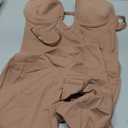 SHAPSHE Backless Shapewear Strapless Deep U Plunge Bodysuit for Women Built In Bra Tummy Control Low Back Body Shaper (XL, Coffee)