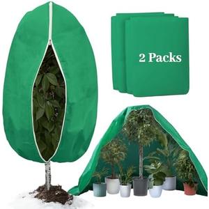LiuReull 2Packs Winter Plant Covers Freeze Protection 9.8 x 9.8 FT Frost Cloths Outdoor Plants Tree Covers Freeze Protection Plant Blankets Freeze Protection for Shrub Citrus with Zipper