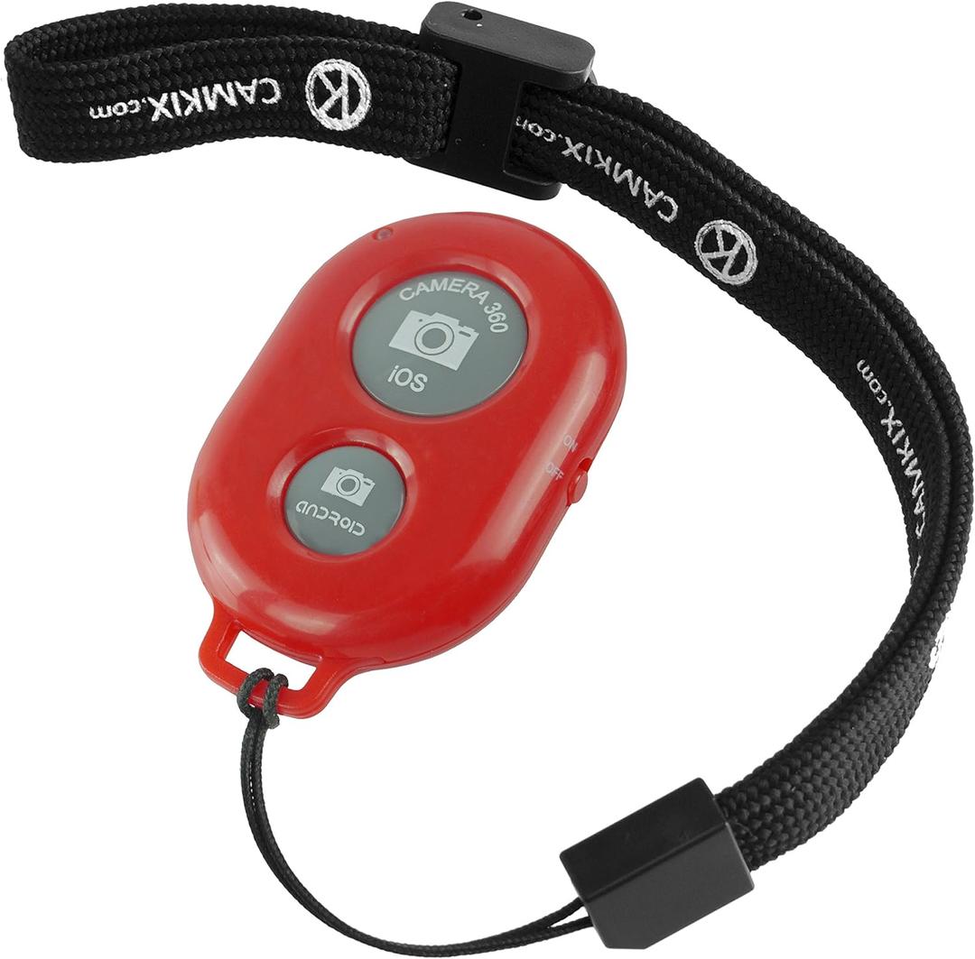 CamKix Camera Shutter Remote Control with Bluetooth Wireless Technology - Create Amazing Photos and Videos Hands-Free - Works with Most Smartphones and Tablets (iOS and Android) (Red)