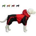 Lovelonglong Welsh Corgi Dog Hooded Raincoat, Dachshund Rain Jacket Poncho Waterproof Clothes with Hood Breathable 4 Feet Four Legs Rain Coats for Corgis Dachshund Red D-L