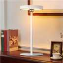 LED Cordless Table Lamp Rechargeable, Portable Touch Mirror Face Desk Lamp Battery Operated, 3 Color Stepless Dimming Outdoor Table Light for Patio/Restaurant/Bedroom/Dresser(White)