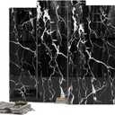 10-Pack Peel and Stick Black Marble Wall Panels (11.8" x 23.6")  19.4 Sq. Ft. Waterproof PVC Tiles for Kitchen, Bathroom, Living Room & Accent Walls  Heat-Resistant Self-Adhesive Backsplash Tiles
