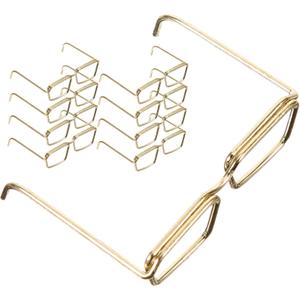 10 Pcs Glasses Frame Classic Toys Round Frame Round Glasses Steel Golden Metal Ob11 Doll Toy Doll Glasses Gold Glasses Gold Frame Goldendoodle Accessories Trumpet Accessories