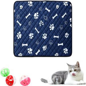 Puppy Pad with Pheromones, Training Pads for Dogs, 30x30cm Blue Bone Design, Includes 3 Random Color Bell Balls, Ideal for Puppy Potty Training, Senior Pet Care, and Travel