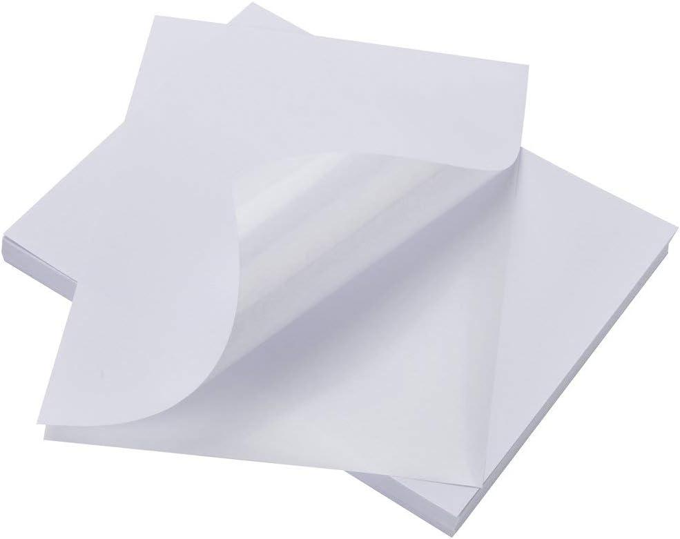 Sticker Paper, BESTEASY 8.5" x 11" Full Sheet Label Stickers for Laser Inkjet Printer, Self Adhesive Printer Paper Shipping Labels, White Matte Mailing Label Stickers (100 Sheets,100 Labels)