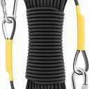 X XBEN Outdoor Climbing Rope 10M(32ft) 20M(64ft) 30M(96ft) 50M(160ft) 70M(230ft) 152M(500FT) 352M(1000FT) Static Rock Climbing Rope for Escape Rope Ice Climbing Equipment Fire Rescue Parachute (Black)