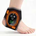 Foot Massager for Neuropathy Plantar Fasciitis Pain Relief, Heated Ankle Massager & Cordless Ankle Heating Pad Wrap with Rechargeable 3000mAh, 4 Heat Levels & 3 Vibration Modes, Father's Gifts