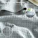 100% Cotton Waffle Weave Throw Blanket, Soft Lightweight Breathable Cozy Blankets for Bed Couch Home Décor All-Season Use (Dusty Blue, 40"x50")