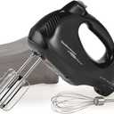 Hamilton Beach Power Deluxe 6-Speed Electric Hand Mixer with Snap-On Storage Case, QuickBurst, Beaters, Whisk, Powerful 250 Watt Motor, Bowl Rest, Black (62692)