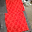 Valentines Day Decorations Pillow Covers - 18x18 inch Set of 2 Heart Shaped Pattern Faux Fur Soft Plush Throw Pillows Case for Indoor Outdoor Sofa Bedroom Living Room Festivals Anniversary Home Decor (Red)