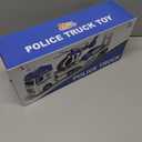 SpringFlower Toddler Boy Toys, 25" Large Police Truck Toy with Racing Car and Helicopter,3 in 1 Police Car Boy Toy, Christmas Birthday Gifts for Kids 3 4 5 6 Years Old