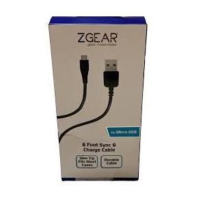 Z GEAR 4 Foot Sync & Charge Cable. For Micro USB