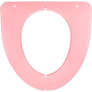 Adult Folding Toilet Seat Pad Plastic Washable Seat Cover with Foldable Design Portable Toilet Cushion for Home, Travel, and Office Use (Pink)