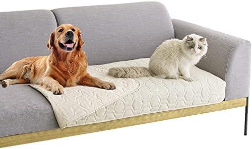 Tcksstex Waterproof and Anti-Slip Dog Bed Cover and Pet Blanket Sofa Pet Bed Mat ，car Incontinence Mattress Protectors Furniture Couch Cover for Most Cats Dogs, Pets（30x70-Ivory）