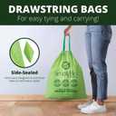 Simply Bio 13 Gallon Compostable Trash Bags Liners Drawstring, Heavy Duty Extra Thick 1 Mil, 49.21 Liter, 30 Bags, Tall Kitchen Food Scrap Waste Bag, ASTM D6400, US BPI and OK Compost Home Certified