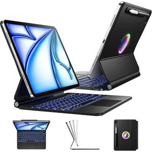 Wenlaty for iPad Air 11 Inch Case with Keyboard (M2, 2024), Magic Keyboard for iPad Pro 11 (4th/3rd/2nd/1st Gen) with Pen Holder, for iPad Air 10.9 Inch (5th/4th Generation) with Trackpad Backlit