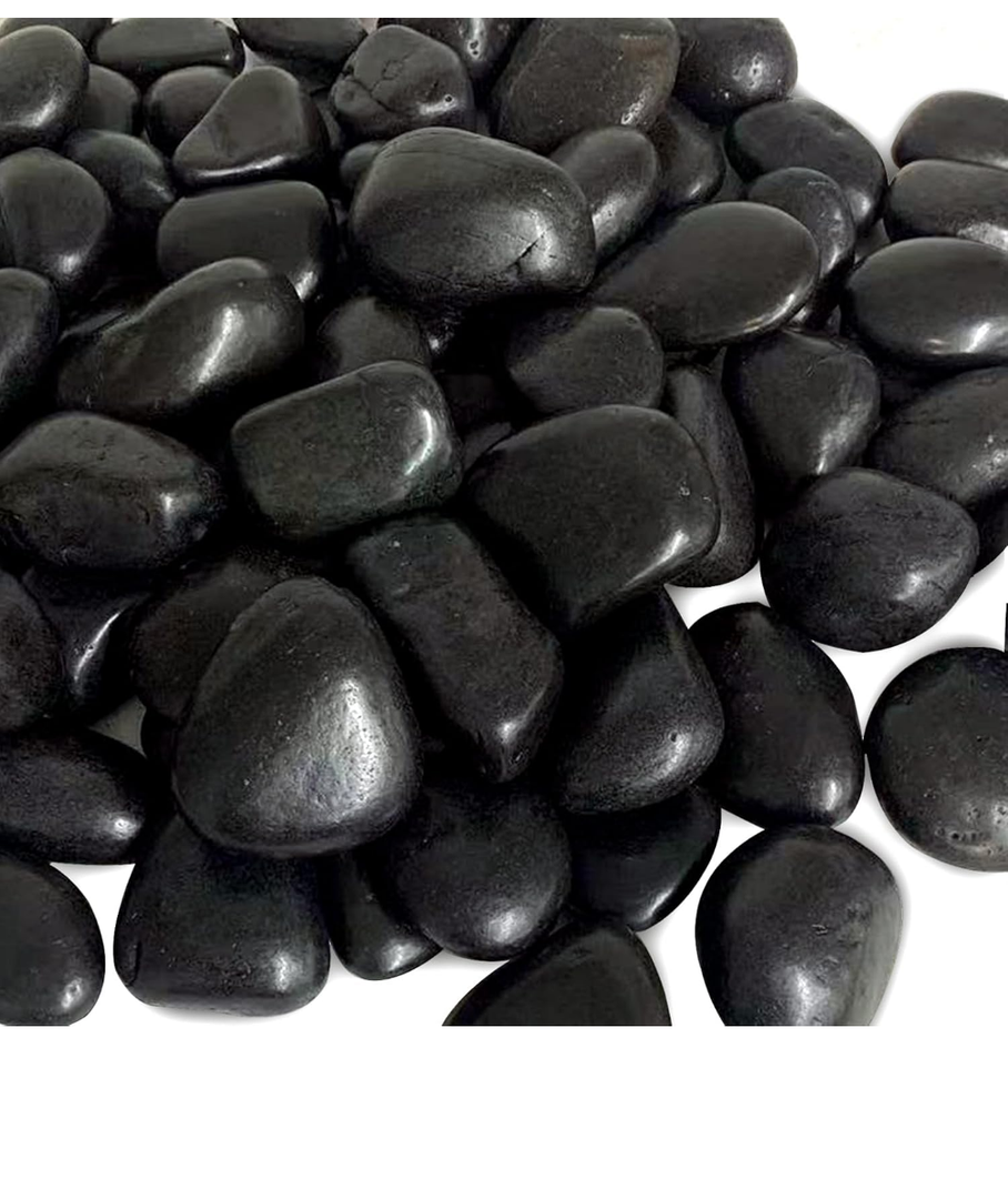 40 Pounds Black Natural River Pebbles – 2-3 Inch Decorative Black Ornamental River Pebbles for Garden Landscaping, Home Décor, Outdoor Paving, Fountain Decoration
