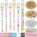 Ferreve 4948 Pcs Friendship Keychain Making Kit DIY Bestie Gift Friendship Key Chain Crafts Clay Beads Charms Letter Name Jewelry Accessories for Women Birthday Galentines Party Favors(Classic Style)