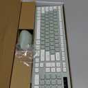 Wireless Keyboard and Mouse Combo, Full-Sized Wireless Keyboard and Adjustable DPI Mouse, 2.4GHz USB Receiver, Silent Keyboard and Mouse for PC, Windows, MAC, Desktop, Laptop (Avocado Green)