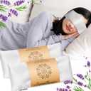 Eye Pillow for Sleeping, Headache Relief, Sinus Pressure, Weighted Eye Mask for Relaxation, Yoga, Moist Heat Eye Compress, Meditation Accessories, Lavender Gift Set for Women (Silk Gray 4 Pack)