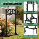 YQSLYSF Garden Hose Holder Stand, Water Hose Reel Storage Rack | Heavy-duty powder-coated metal, freestanding design with 2 hooks, stores up to 150 ft hose for outside