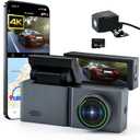 Masdio Dash Cam Front and Rear, 4K+1080P Dual Dash Camera for Cars with WiFi APP, 3.2" LCD, Super Night Vision, 24/7 Parking Mode, G-Sensor, Loop Recording, Included 32GB Card