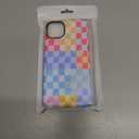 Compatible with iPhone 14 Plus Case, Cute Fashion Aesthetic Colorful Checkered Pattern Cover for Women, Shockproof Soft TPU and Hard PC Protective Phone Case for iPhone 14 Plus 6.7"