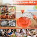 Chicken Shredder Large Chicken Breast Shredder Tool Twist with Brush&Fork, Visible Meat Shredder Machine, Anti-Slip Strip, Ergonomic Handle, BPA Free, Suitable for Pork Beef Chicken(Orange)