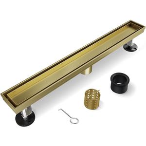 Gold Shower Drain, 2 in 1 Linear Shower Drain 36 Inch (Titanium Gold)