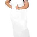 YeGine Women Plus Size Sleeveless Bodycon Maxi Dresses Sexy Slim Tank Dresses White, 5XL