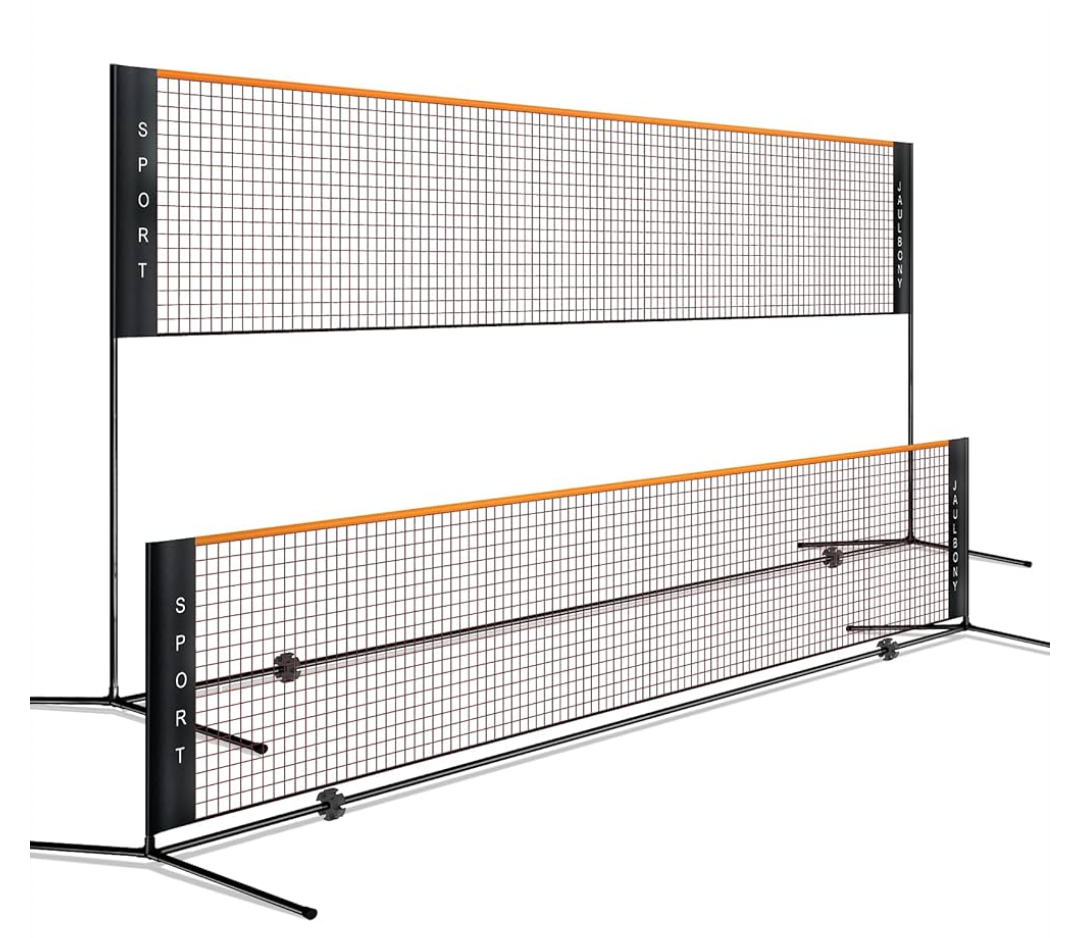 aulbony Pickleball Net Volleyball Net Outdoor Height Adjustable 17ft/10ft x 7.2ft Badminton Net Backyard Game Tennis Portable for Junior Kid Soccer Pool Sports High School